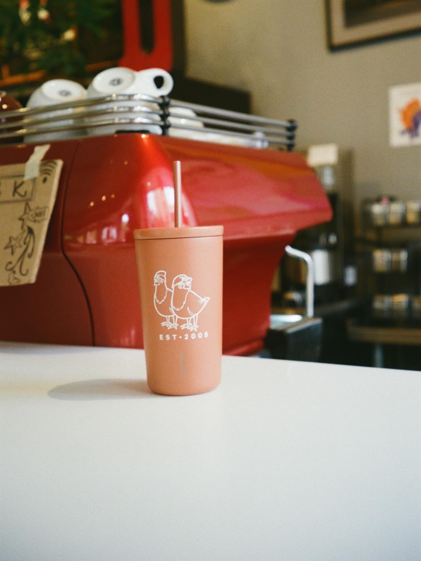 Photo of branded cup on counter